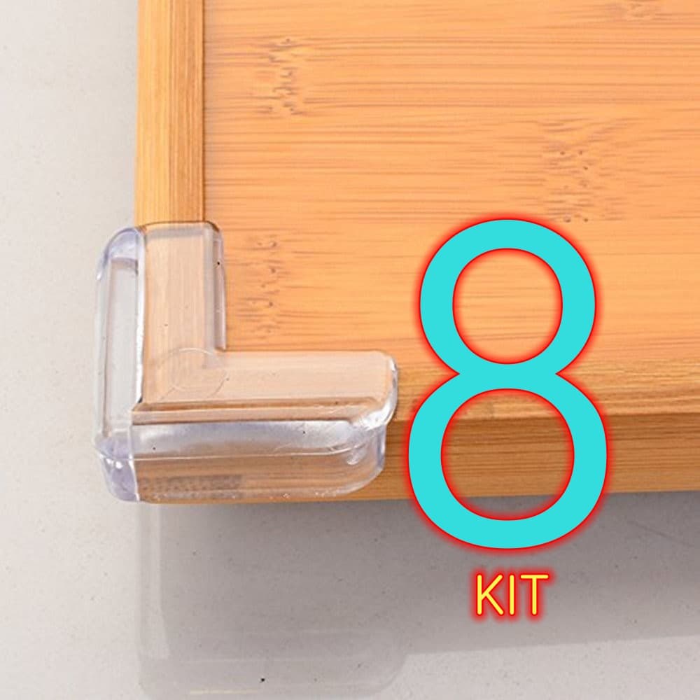 8 Protetores De Quina Silicone Mesa Segurança Para Crianças E Bebes Proteção Anti-colisão