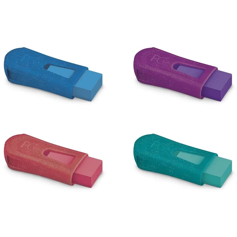 Apontador com Borracha Faber Castell Glitz Colorido com Glitter