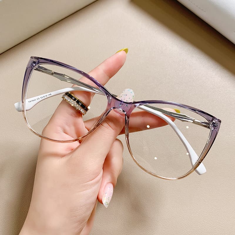 Novos Armação De Óculos Feminino Fashion Vintage 2023 Exclusivo Moda Gradiente De Oculos De Grau Armações Gato TR90 7840