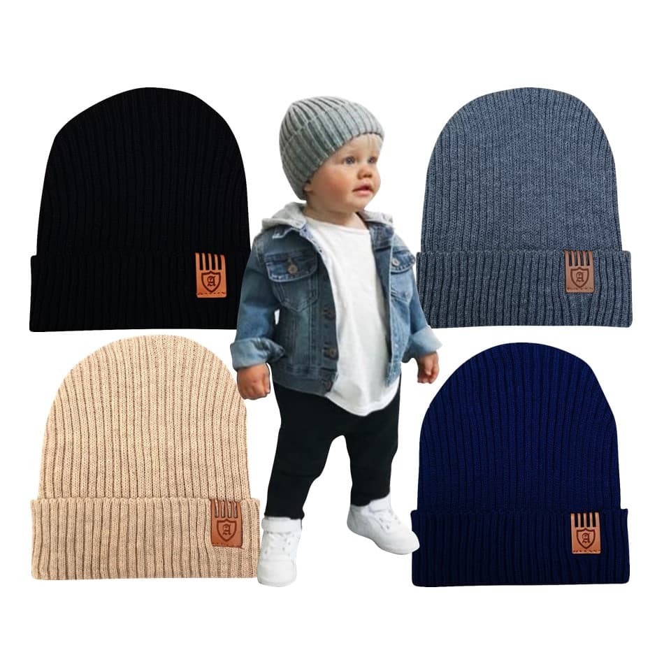 Touca De Frio Gorro Bebê Infantil Beanie Estilo  menino  Unissex preto varias cores e modelos Boina