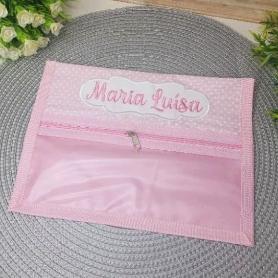 Estojo Higiene Escolar Infantil Bordado Nome / Organizador de Mochila/ Estojo de Higiene para Criança