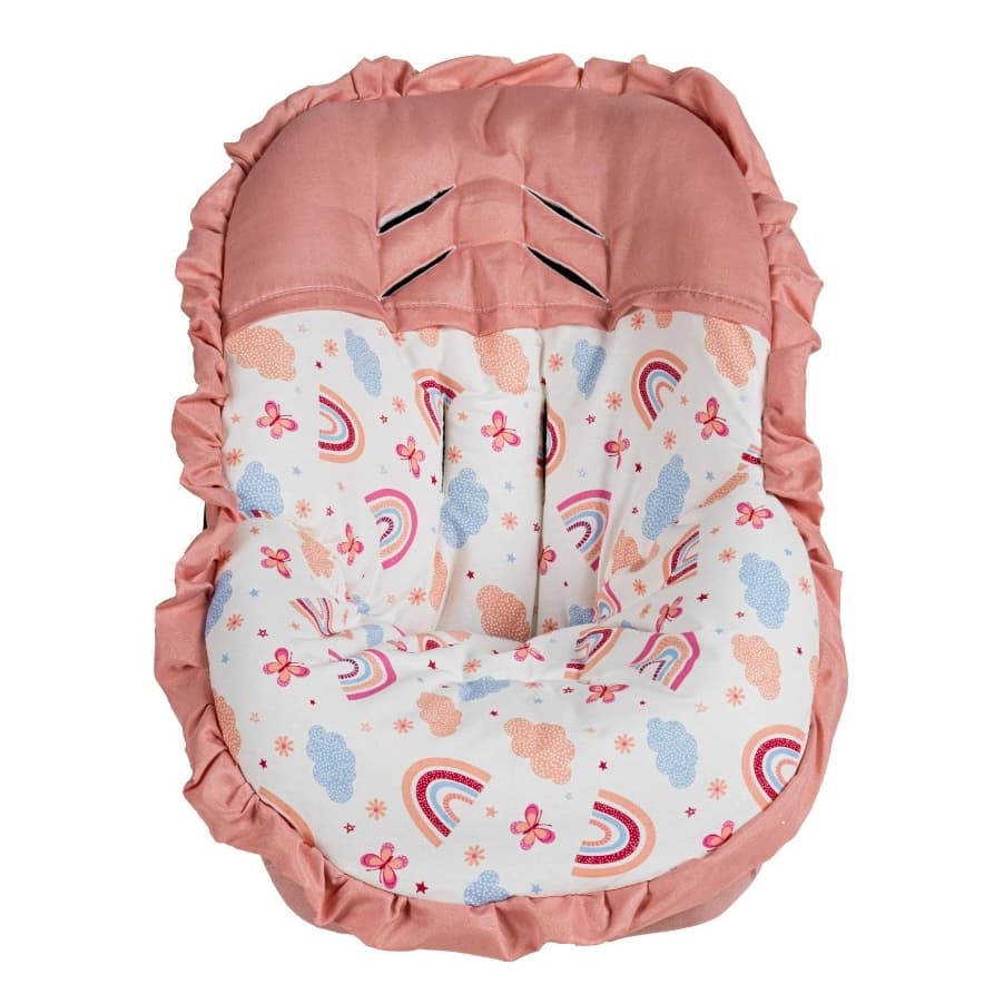 CAPA DE BEBE CONFORTO MENINA ESTAMPADA ARCO IRIS