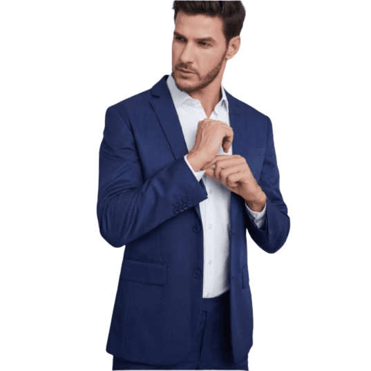 Terno Slim Corte Italiano de Luxo Azul Marinho - Calça + Blazer