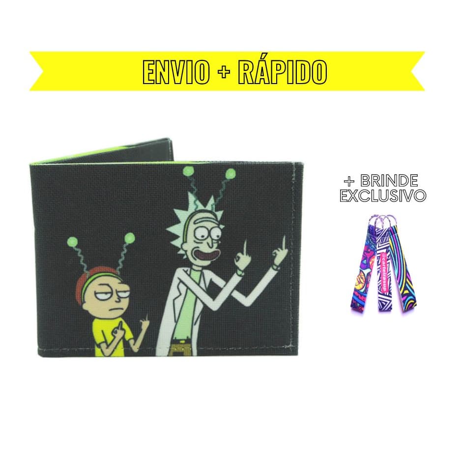 CARTEIRA UP SLIM LONA IMPORTADA ORIGINAL RICK AND MORTY