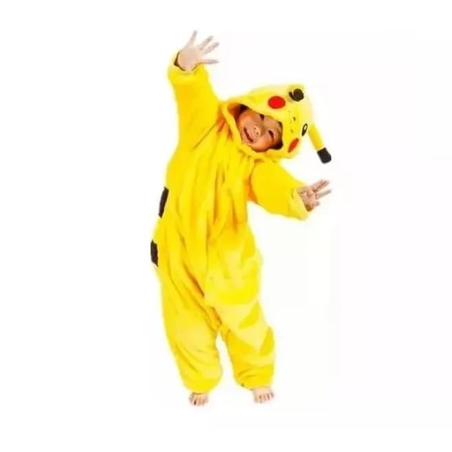 Kigurumi Pijama Pikachu Adulto e Infantil - Macio e Confortável