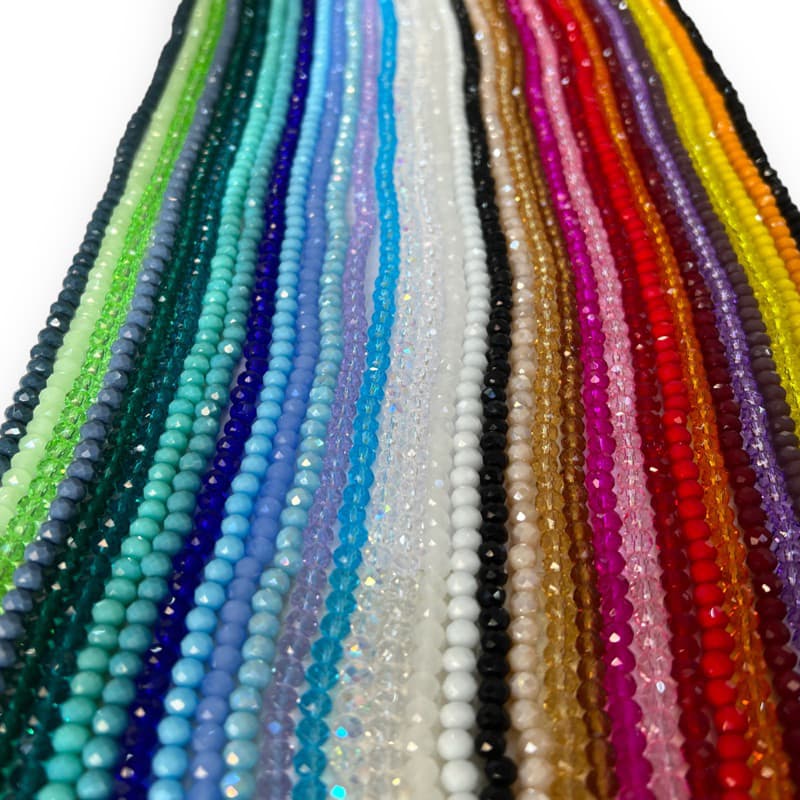 5 Fios de Cristal Achatado Chinês 6mm - Cores Diversas