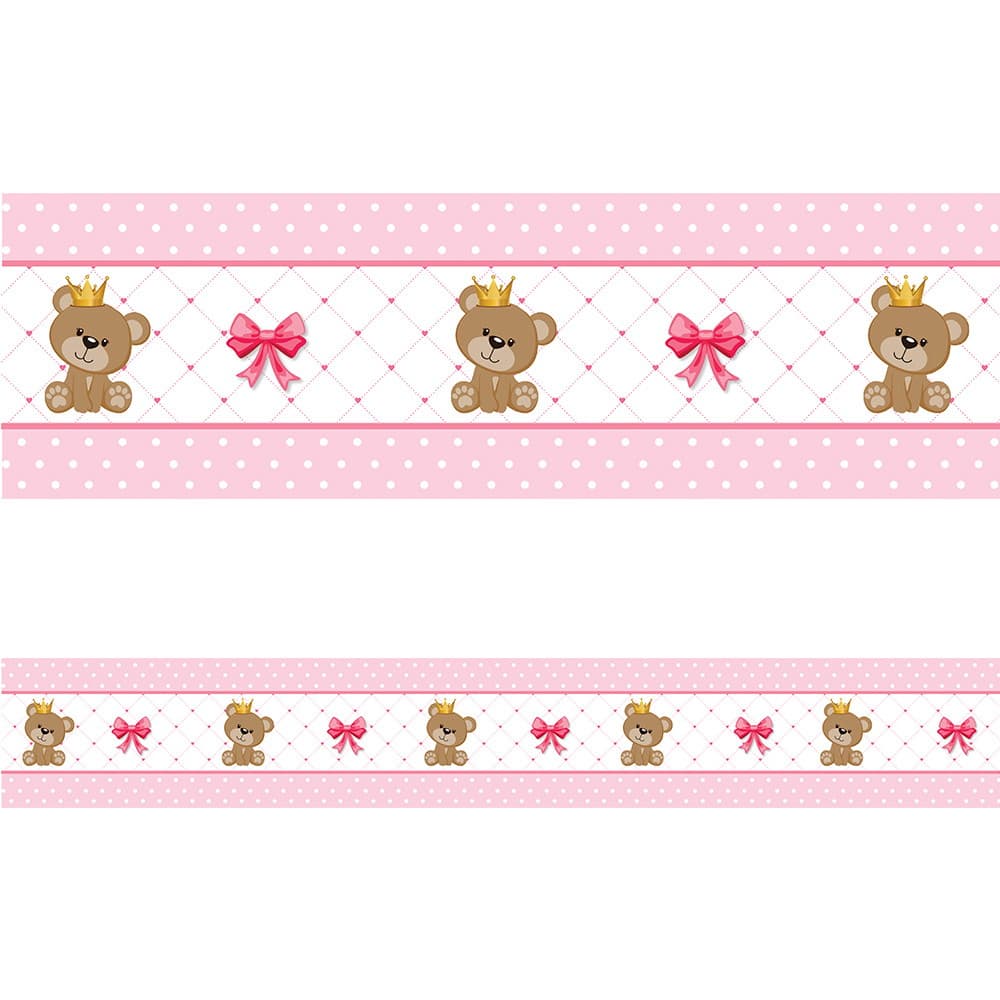 Faixa decorativa personalizada ursinha princesa com lacinho