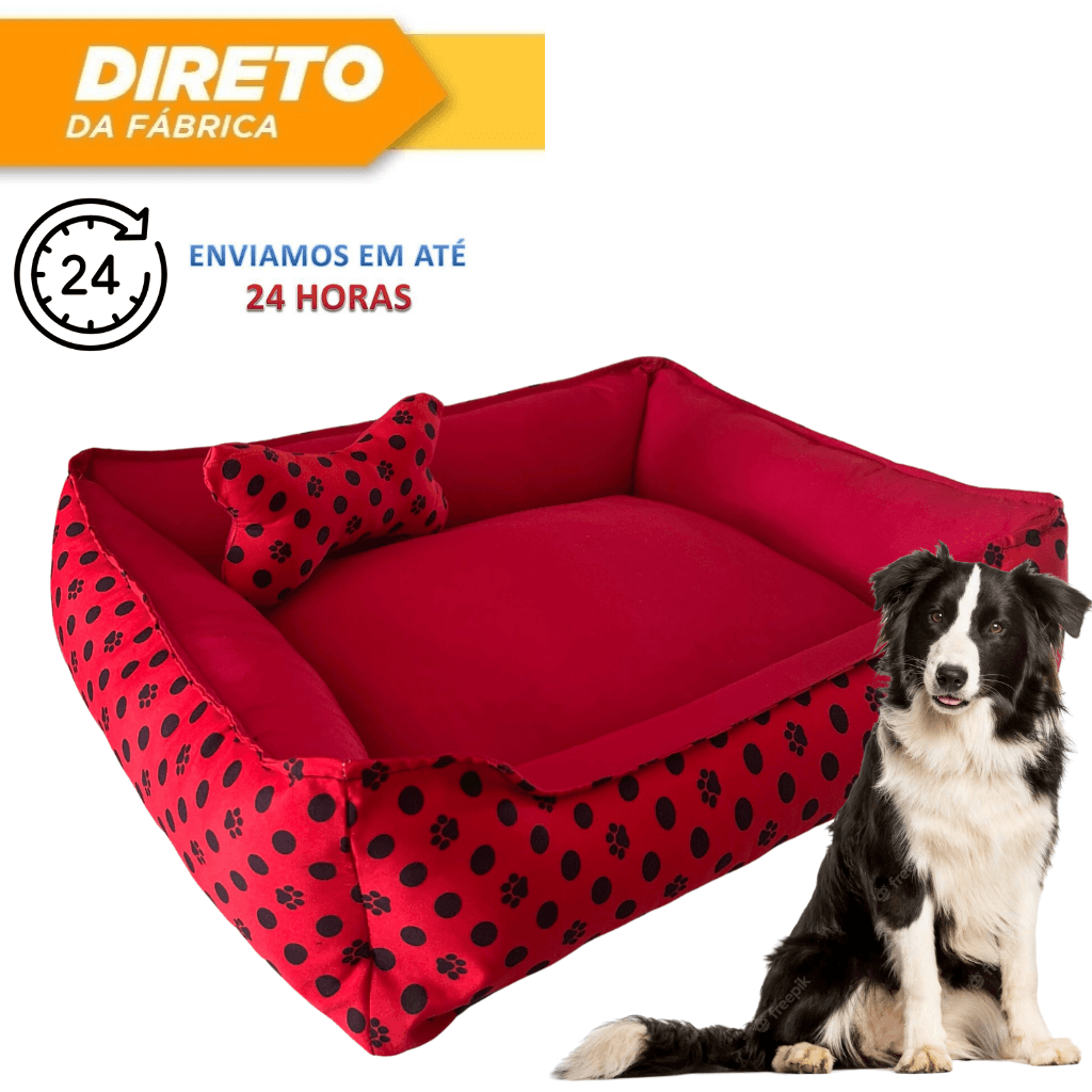 Cama Caminha Pet Cachorro tamanho grande confortável com zíper lavável + almofadinha