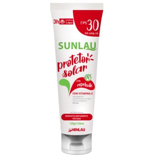 Protetor Solar Fator 30 com Repelente e Vitamina E 120ml - Henlau