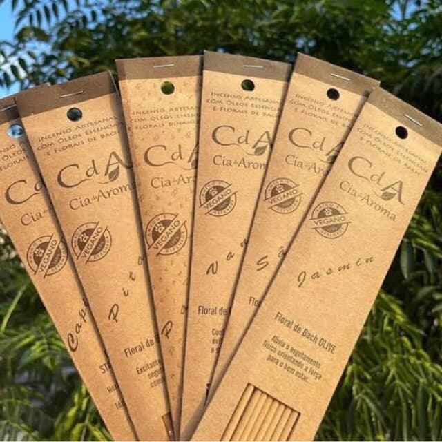 Incenso 100% Natural Cia de Aroma - Com Óleos Essenciais e Florais de Bach escolha o aroma