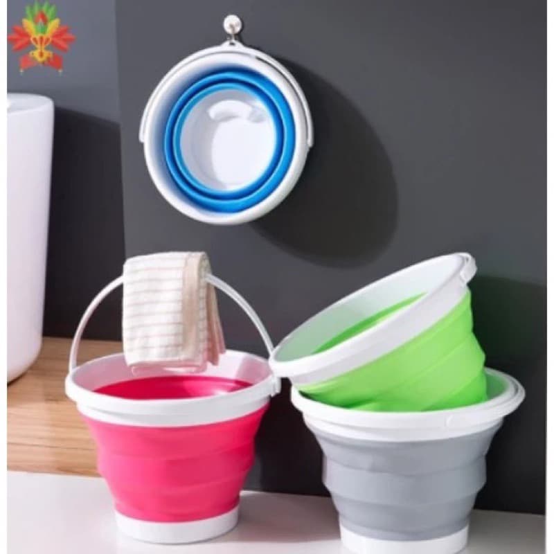 Balde Dobrável Retrátil em Silicone Médio 3 Litros 5 litros e 10 litros