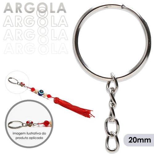 Argola de Chaveiro Simples - 20mm - Pct C/1000 Unidades