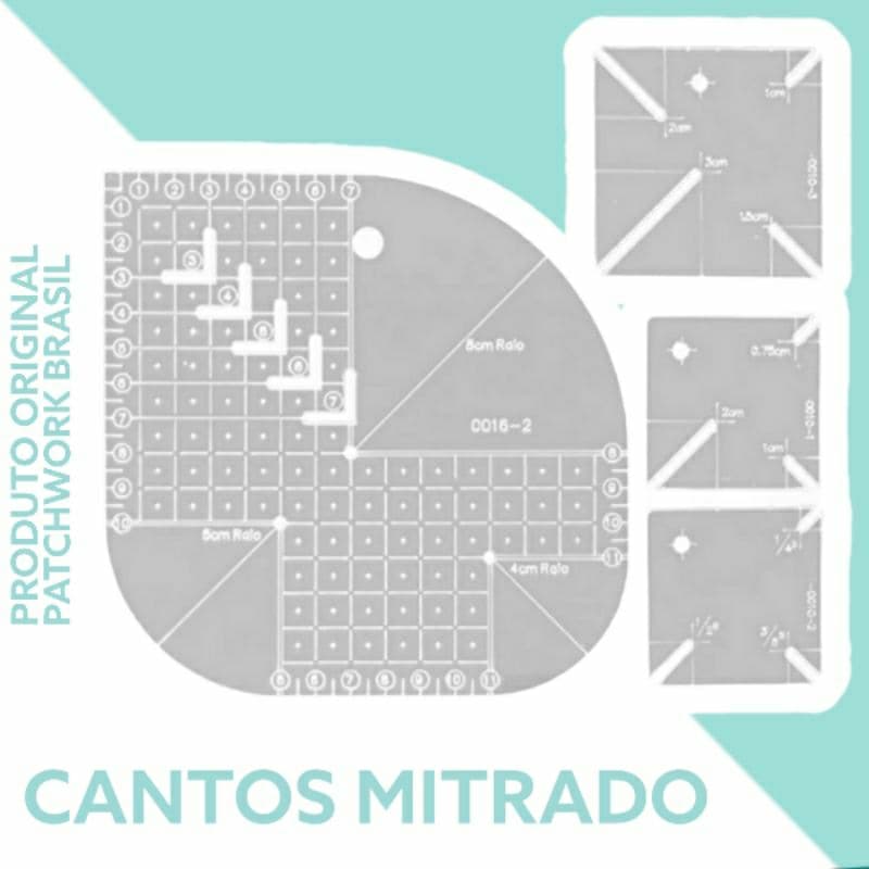 04 Réguas Gabarito Canto Mitrado Caixa Leite Curvas Quadrado