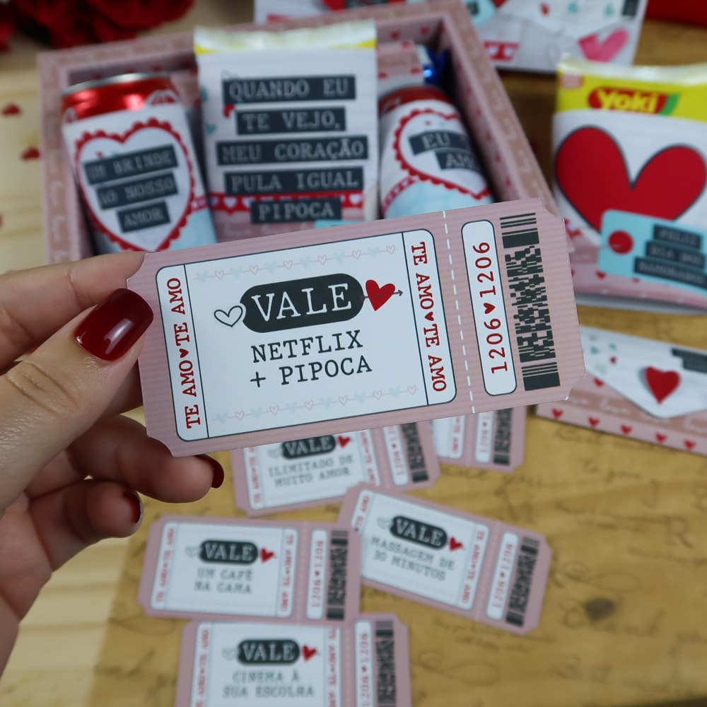 10 Vale do amor, tickets do amor, presente dia dos namorados.