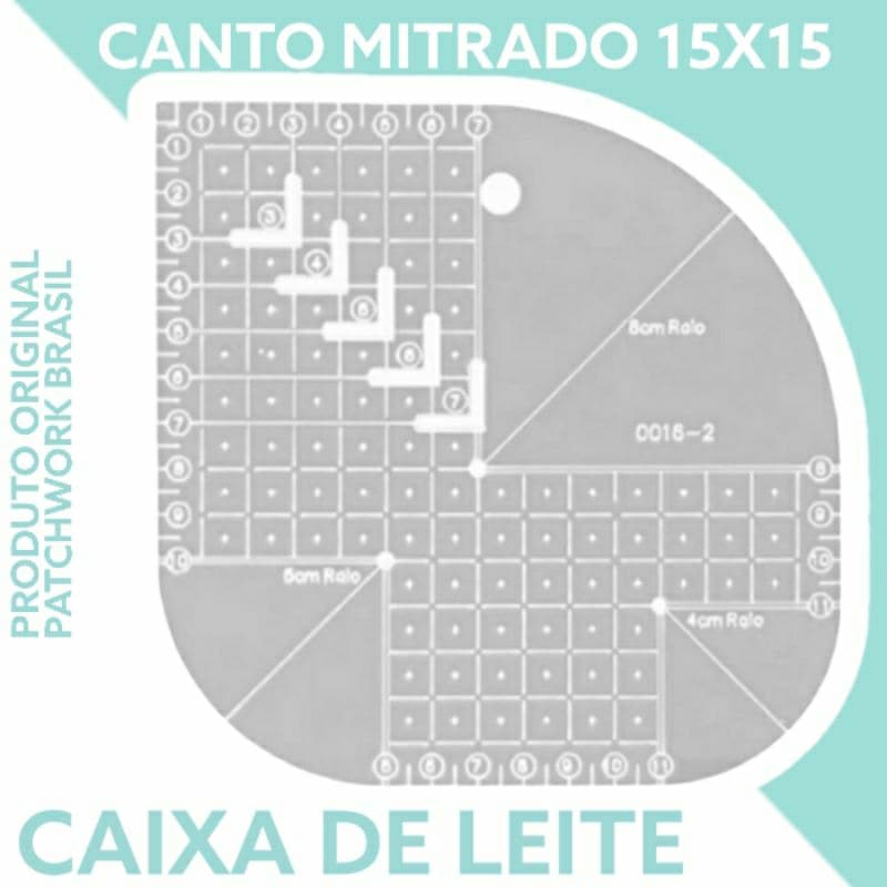 Regua Costura Gabarito Curvas Quadrado Caixa Leite 15 cm Patchwork, Quilting, Costura, Modelagem,  Artesanato e  Costura