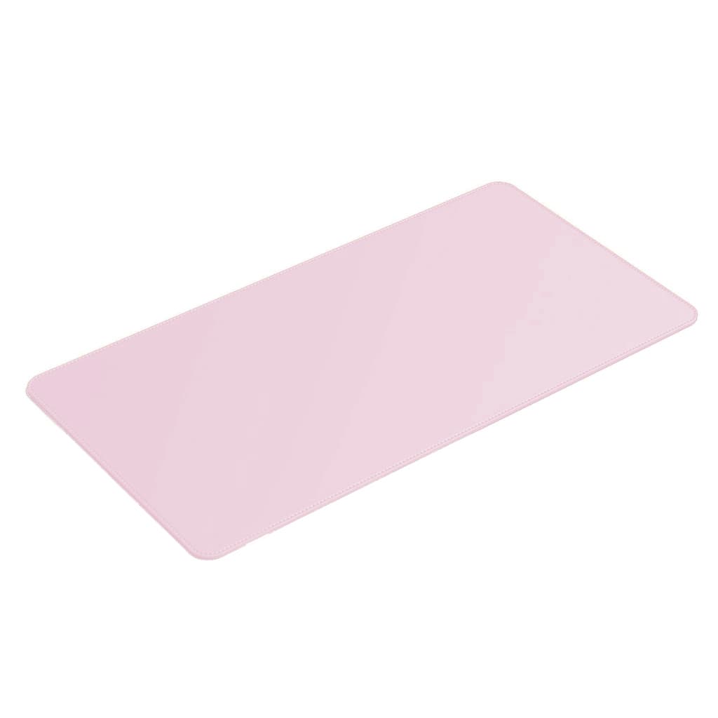 Mouse Pad Grande Couro Ecológico Rosa Claro Feltro Costurado Básico