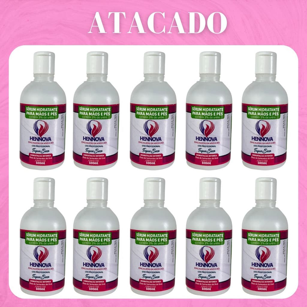 Sérum Hidratante Mão e Pés Creme com 3% de Ureia 100 ml Hennova Cosméticos com 10 unidades
