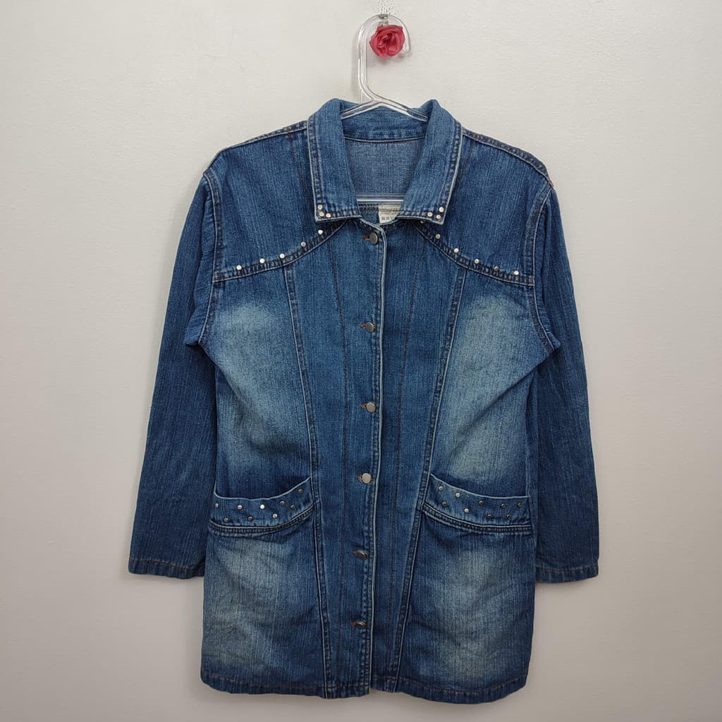 Sobretudo jeans (Infantil/Kids) (Brechó) (Ref: 7200) Tam: 16