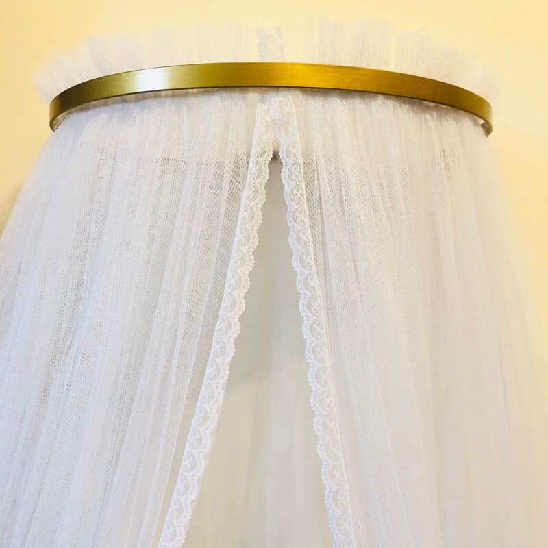 dorcel dossel dourado com mosquiteiro tule para berço