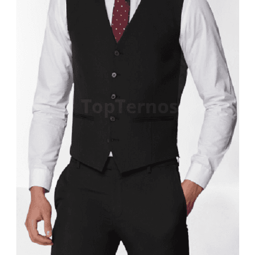 Colete Social Masculino- Preto Com cinto de regulagem