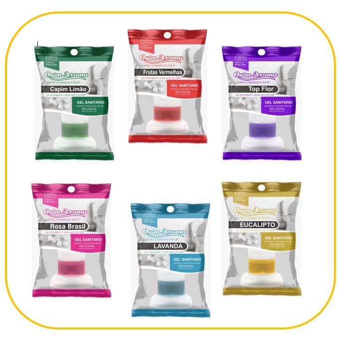 Kit 10 Unidades Gel Sanitário Fragrância  Eucalipto Quim Aroma
