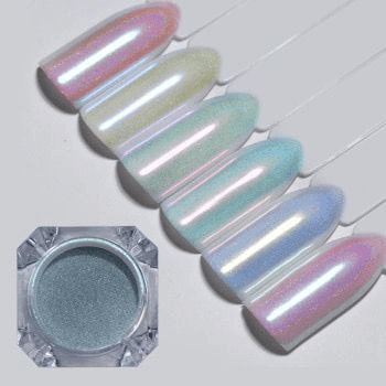Kit 6x Pó Sereia Asa Borboleta Unhas Gel Encapsulada Glitter