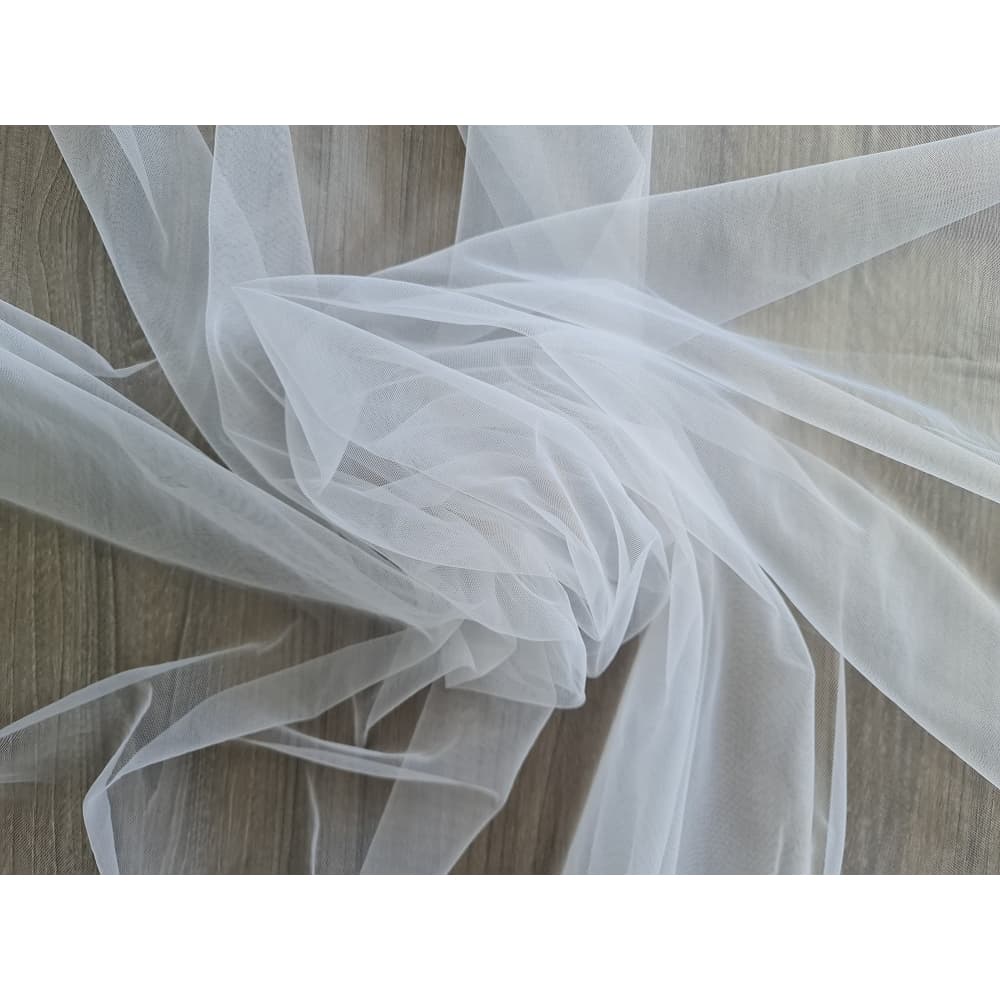 Tule Tecido Ilusion Branco Transparente P/ Noivas Vestidos Saias Por Metros