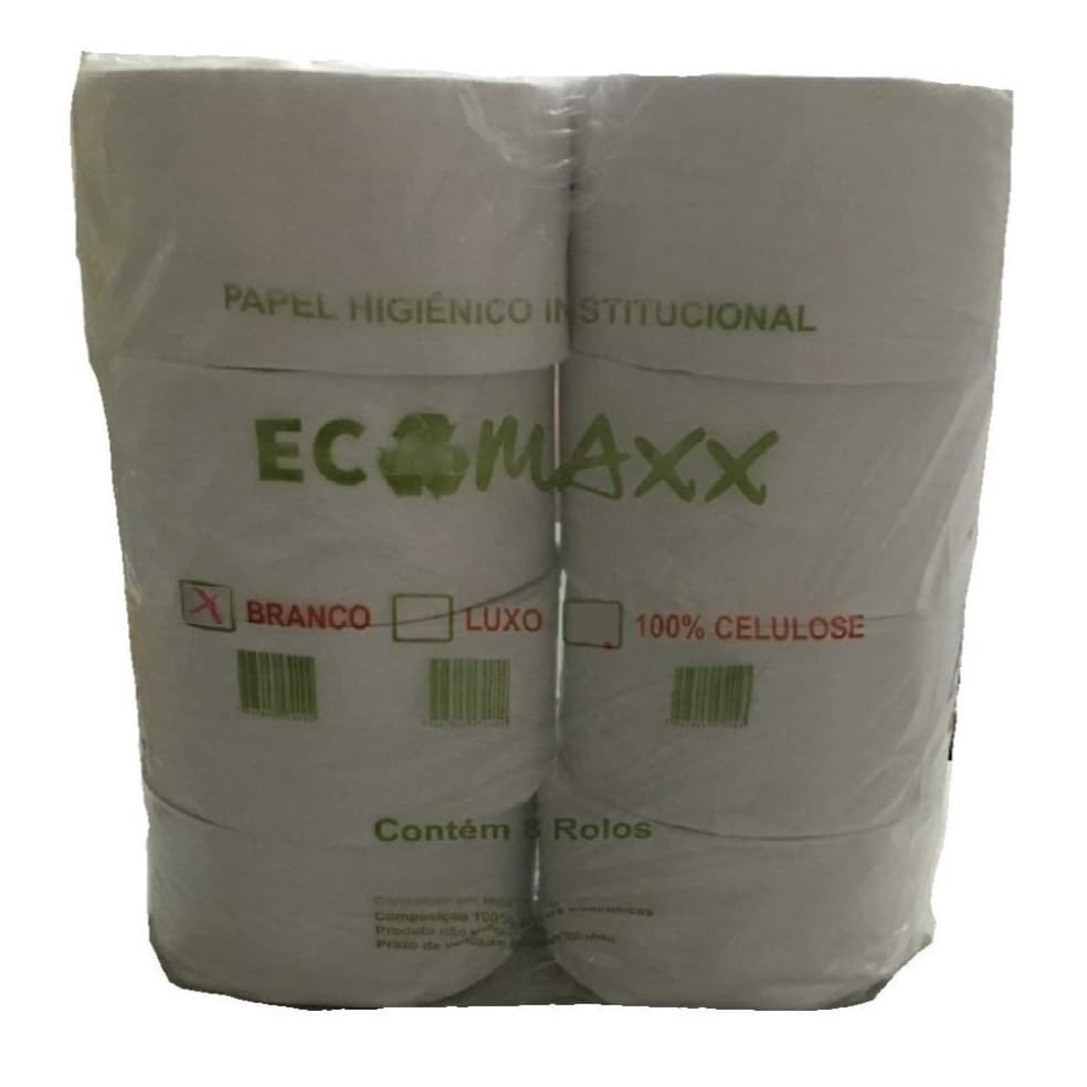 Papel Higiênico Rolão Economico Industrial Grande 300m C/8unidades