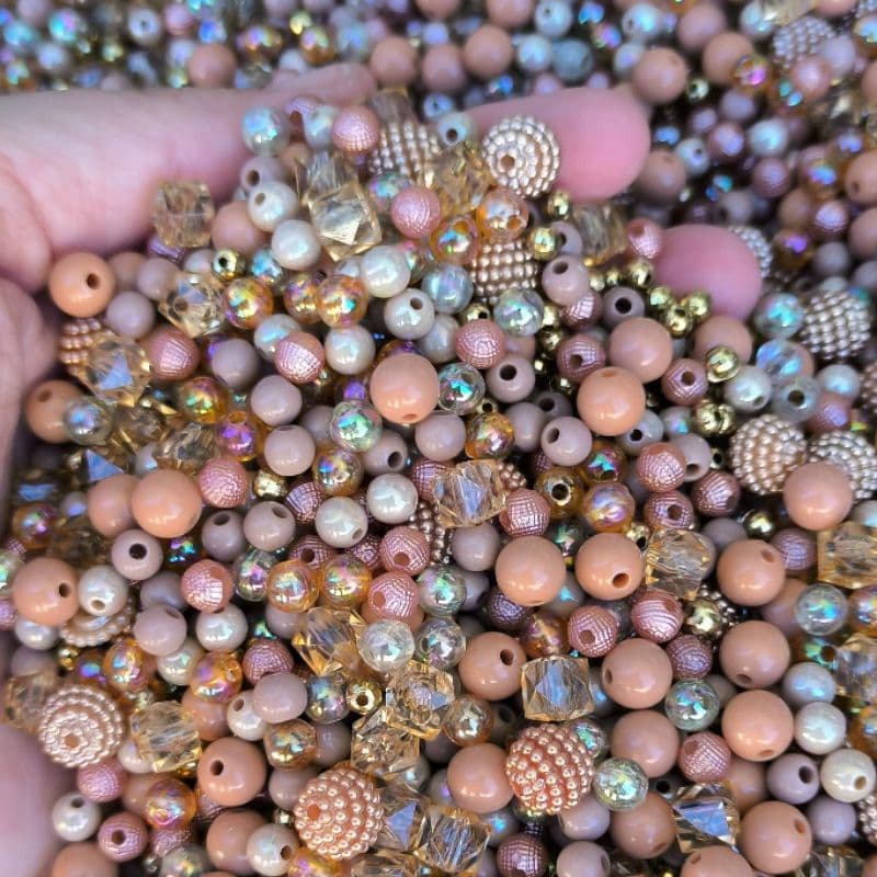 Blend Mix Pérolas Bolinhas Miçangas MARROM/NUDE