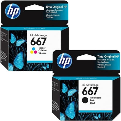 Kit Cartucho Hp 667 Preto + Hp 667 Colorido Original / REVENDEDOR OFICIAL HP / HP DeskJet Ink Advantage 27762376/2776/6476
