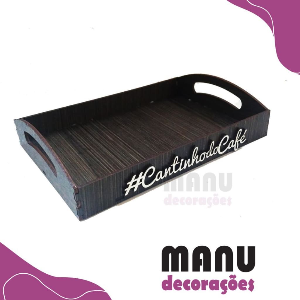 Bandeja Cantinho do Café 20x15x5  / Bandeja Café da Manhã / Bandeja MDF