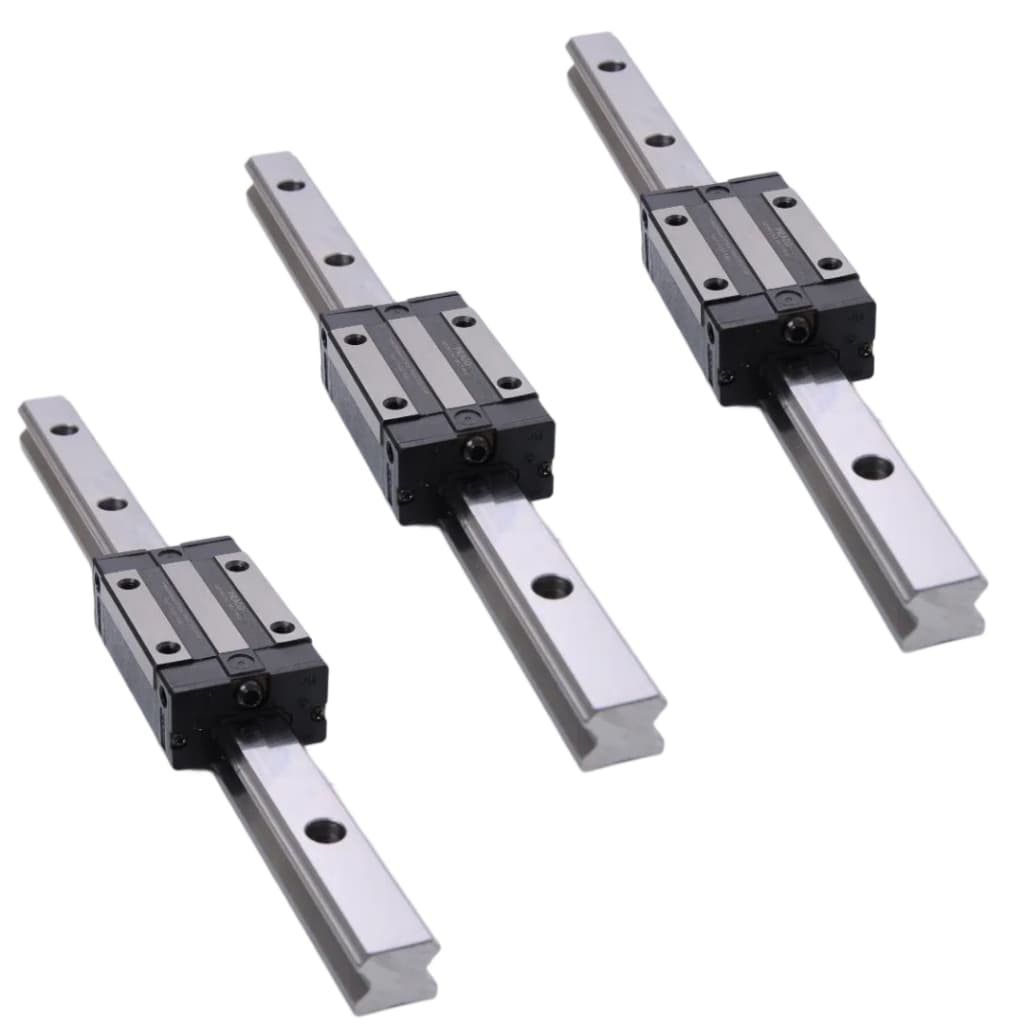 3 Guia Linear 20mm X 500mm + 3 Patins Sem Aba