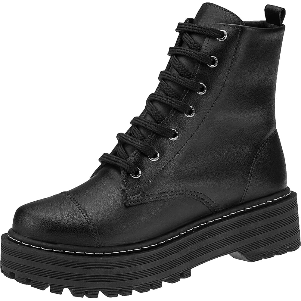 Bota Coturno Feminino Plataforma Tratorada Confort Blogueira