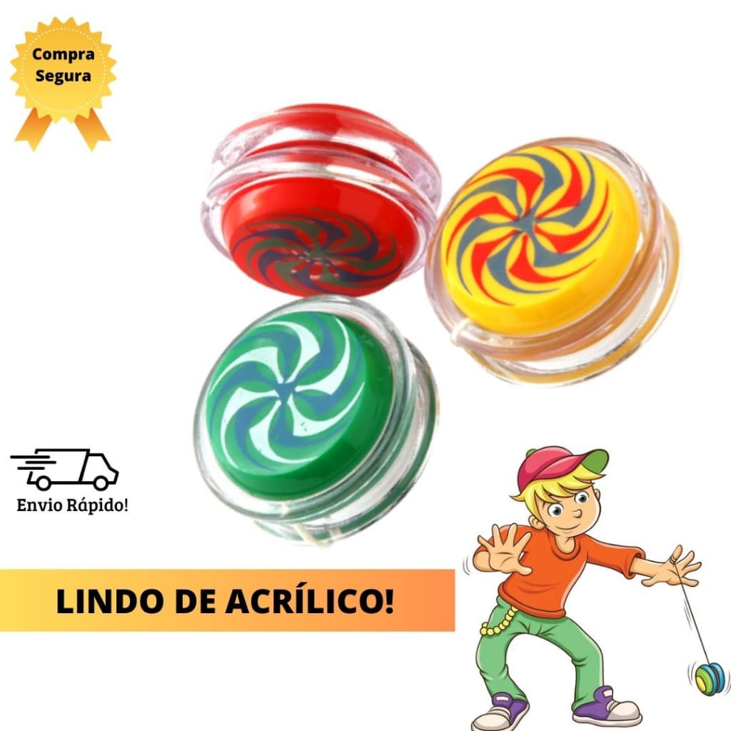 Ioio de Acrílico Brinquedo Lembrancinha Aniversário - 2 Unidades -  Festa Yoyo Ioiôs Ioiô Diversão