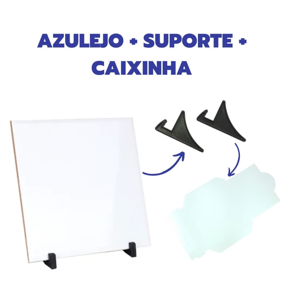 Kit 5 Azulejos Eliane 20x20 Para Sublimação + Suporte + Caixinha