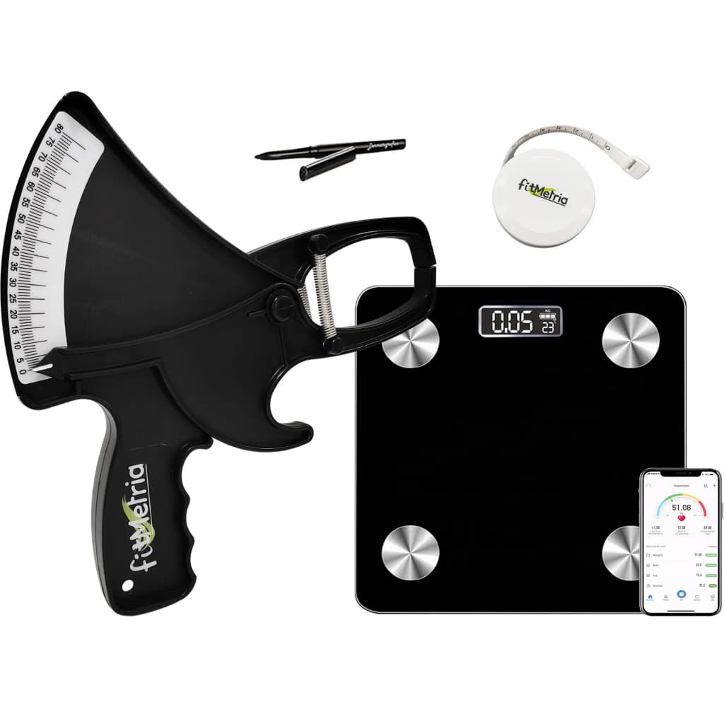 Adipômetro Plicômetro Clínico kit avaliação física com balança de Bioipendância digital via aplicativo fitmetria