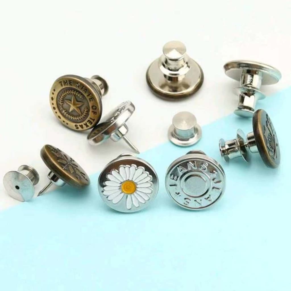 Kit Botão Fivela Universal para Ajuste Instantâneo de Calça Reduz Medidas