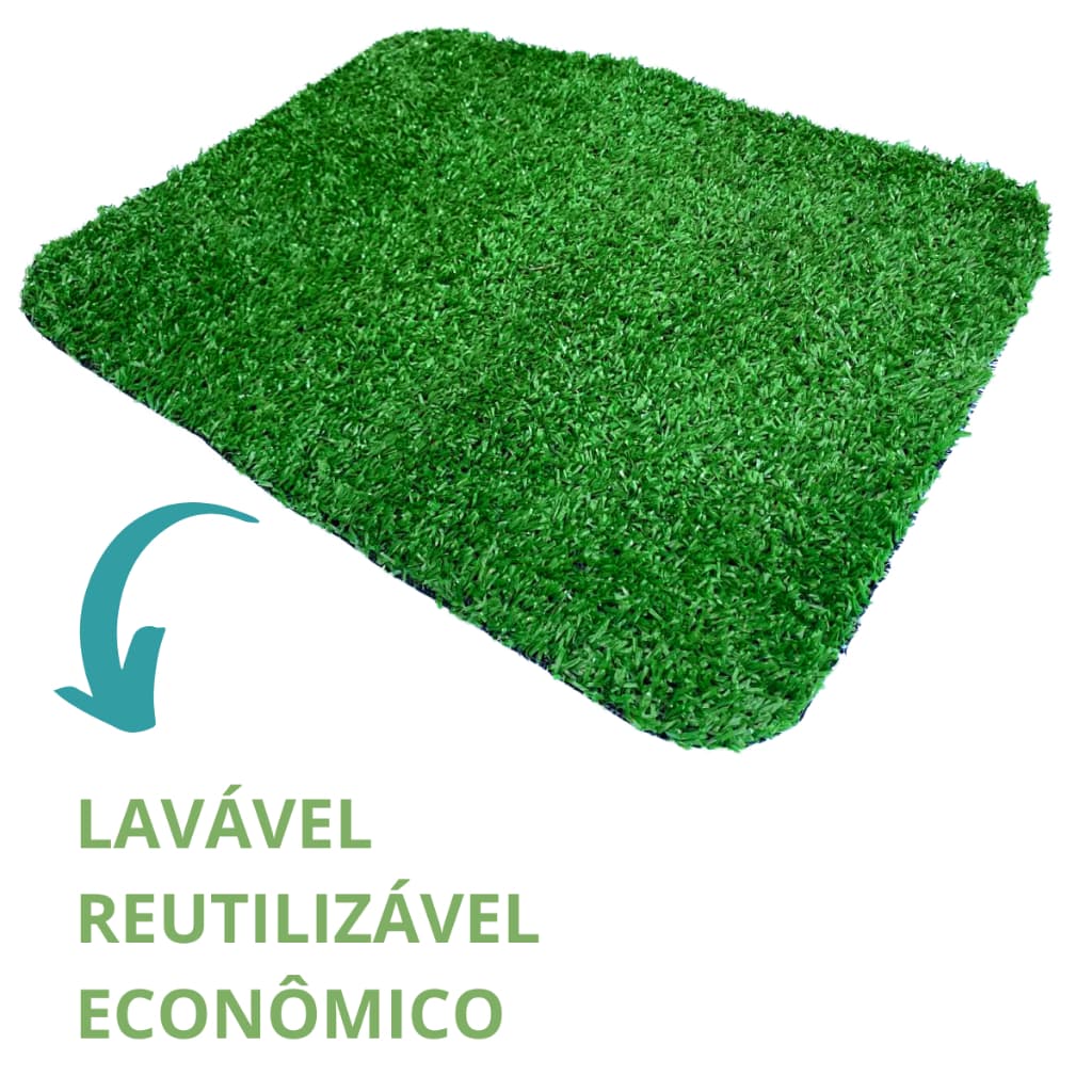 Kit 2 Refil 46 x 36 Grama Sintética Xixi Sanitário Canino Pet Lavável Tapete Higiênico Cães