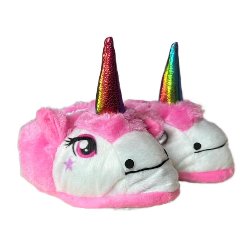 pantufa unicórnio rosa chifre de cor sortida quentinha e confortável unissex feminina e masculina infantil/adulto