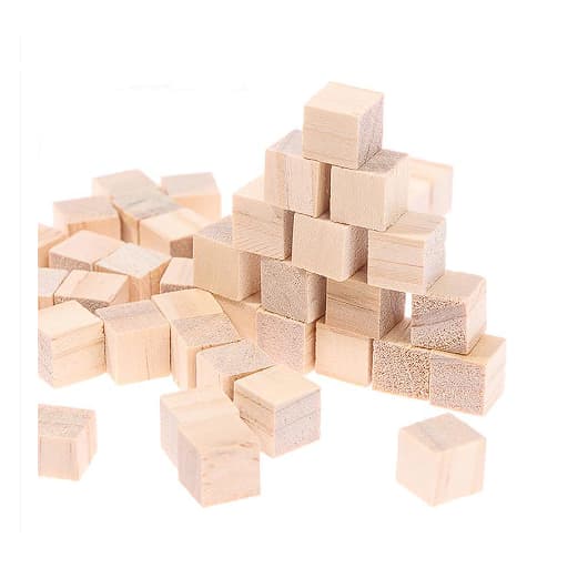 30pcs Mini Cubos sólidos quadrados de Madeira natural 30 x 30 x 30mm