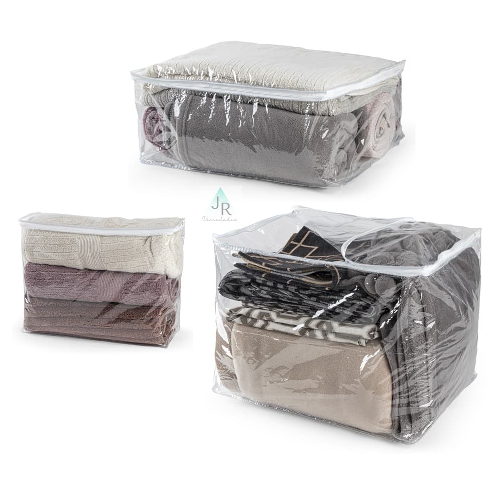 Kit Com 4 Organizadores Multiuso/Saco Embalagem P-M-G Com Zíper PVC Transparente