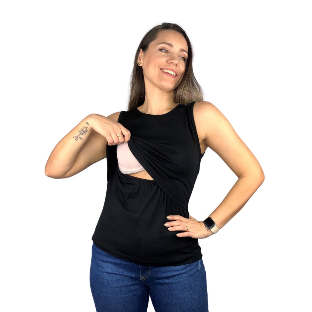 Blusa Amamentação Diversas Cores Viscolycra Premium Camiseta Regata T-shirt Gestante Maternidade