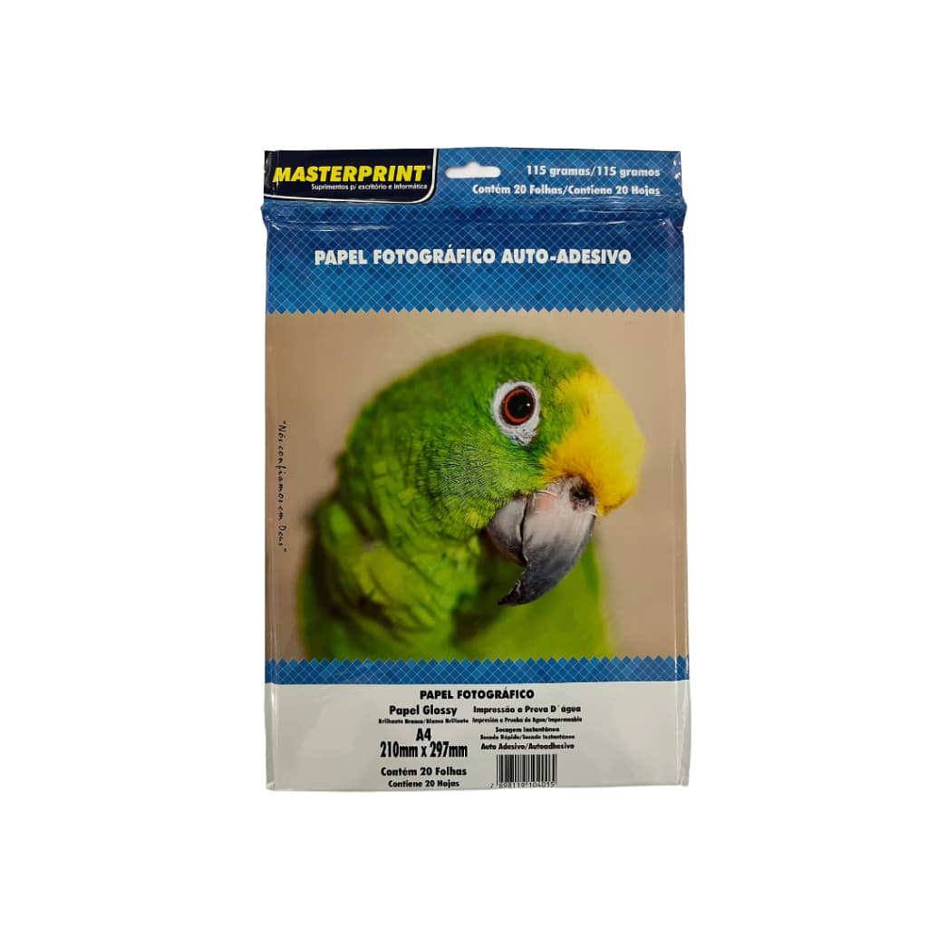 Papel Fotográfico Adesivo A4 Glossy 115g 20 Fls Masterprint