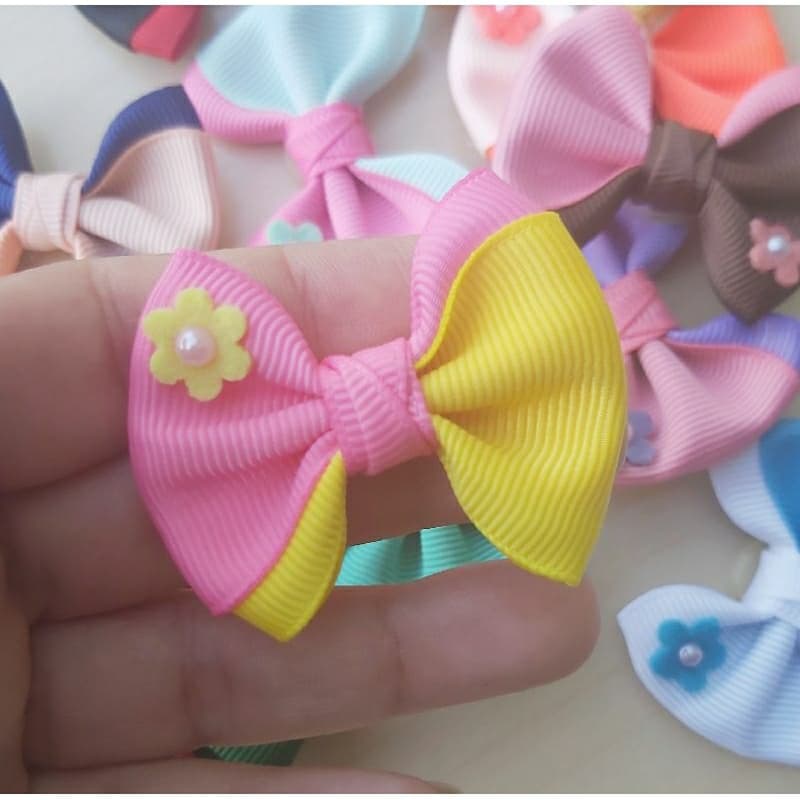 Laço Pet duas cores - 5 pares