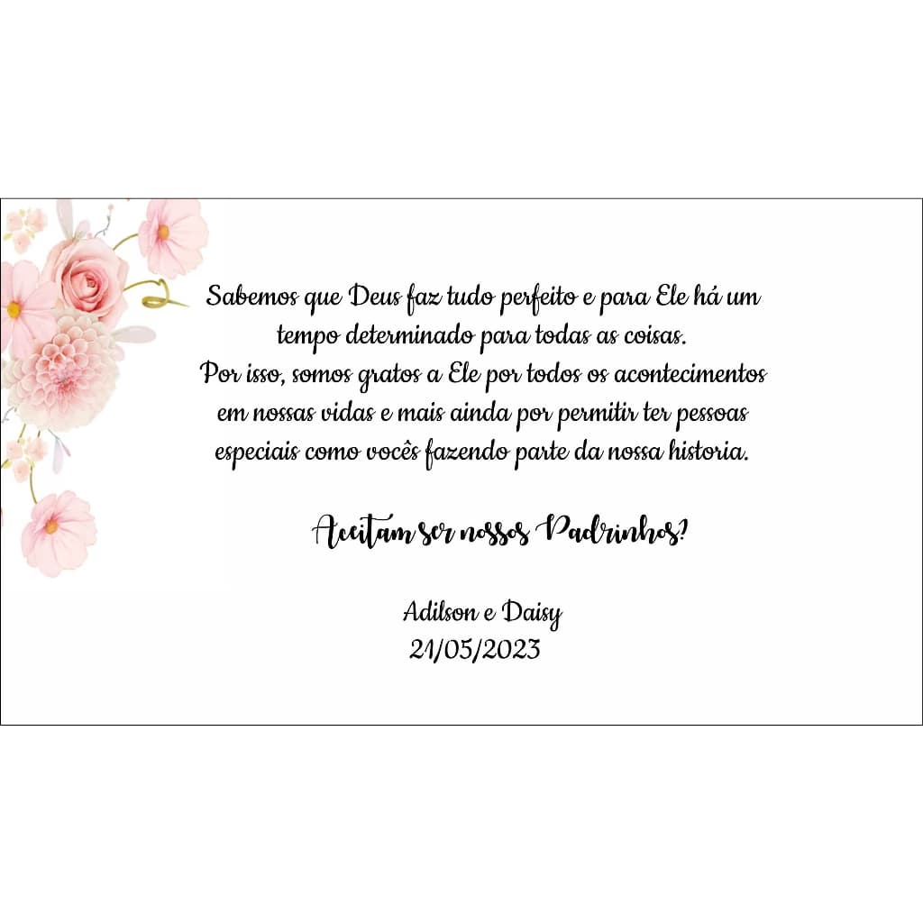 Convite  + Manual para padrinhos