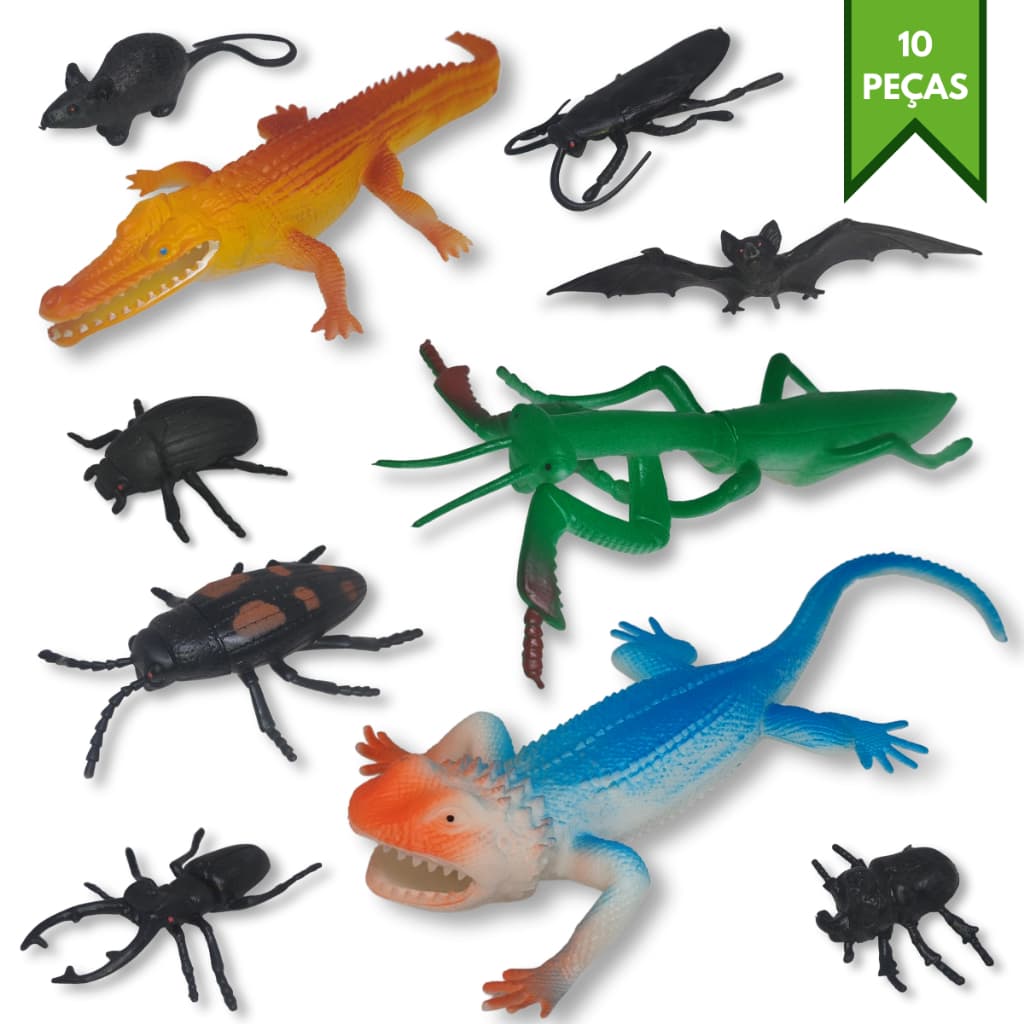 Kit Animais De Brinquedo Susto Pegadinha Realista Inseto