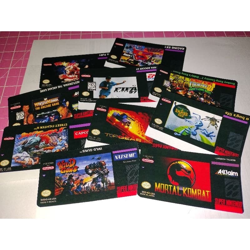 9 labels adesivas para super Nintendo 64 master system gameboy
