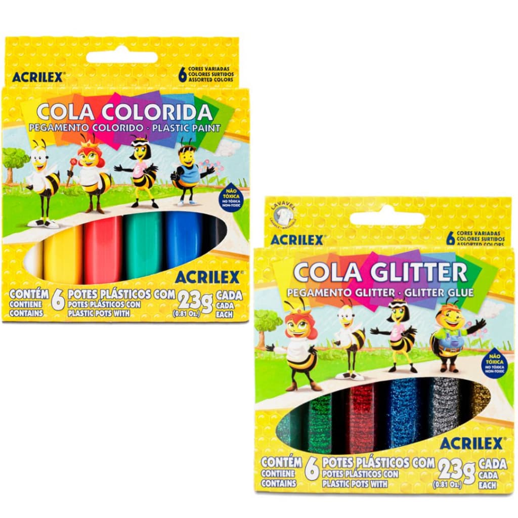 Cola Colorida 6 Cores / Papelaria / Material Escolar - Acrilex