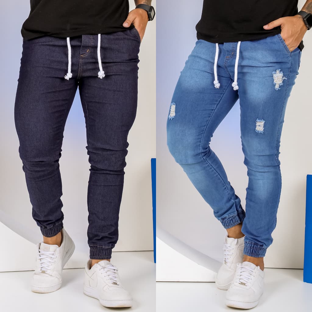 Calça Jeans Masculina Jogger Premium