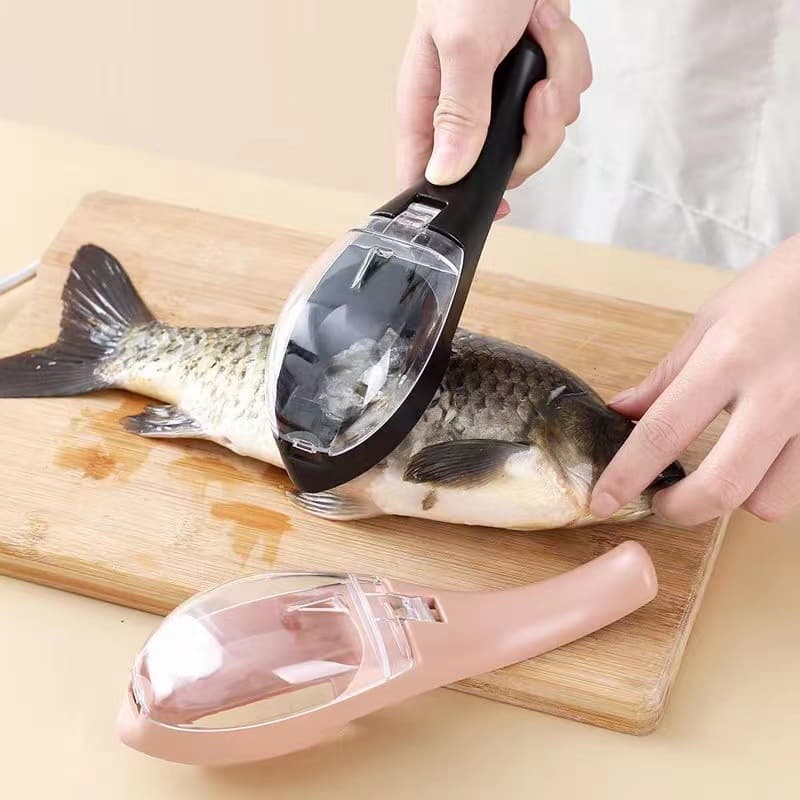 Raspador Escama De Peixe Manual Cozinha Com Armazenamento De Escama Criativo
